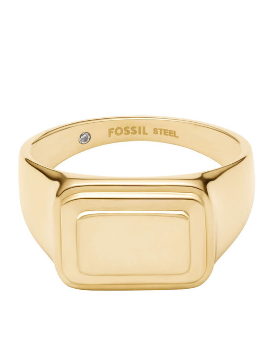 Fossil Γυναικείο Δαχτυλίδι από Ατσάλι Επιχρυσωμένο