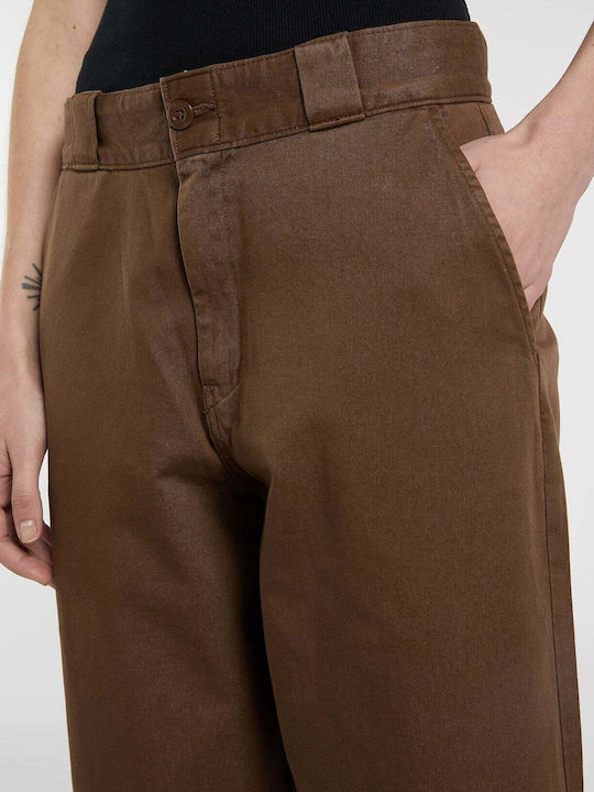 Women's Fabric Trousers in Loose Fit Timber Brown