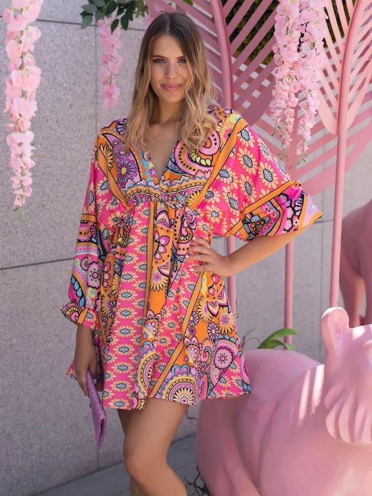 Mehrfarbiges Minikleid Größe XL