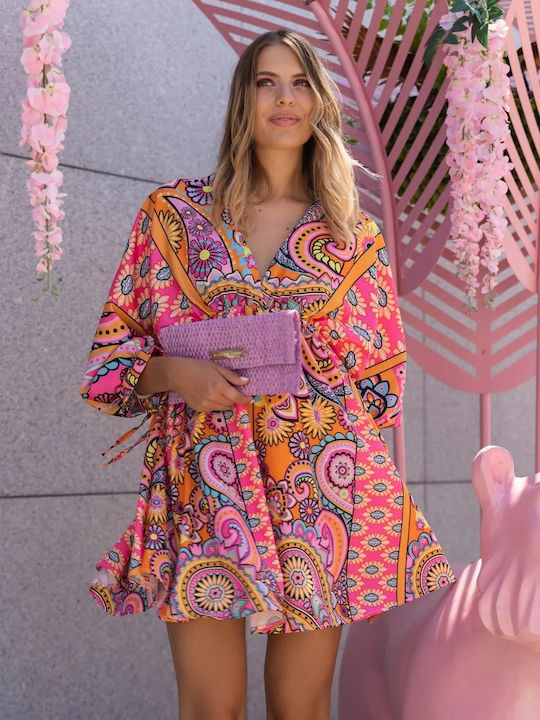 Mehrfarbiges Minikleid Größe XL