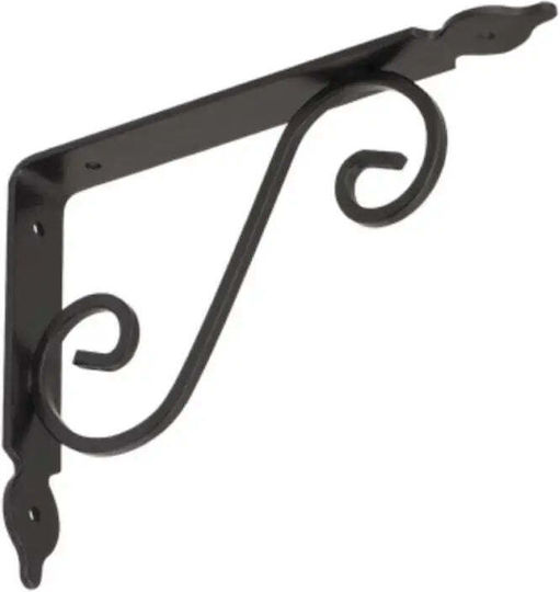 Velano Corner Shelf Metallic In Black Colour 190x140mm
