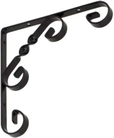 Velano Eckregalhalterung aus Metall in Schwarz Farbe 150x150mm