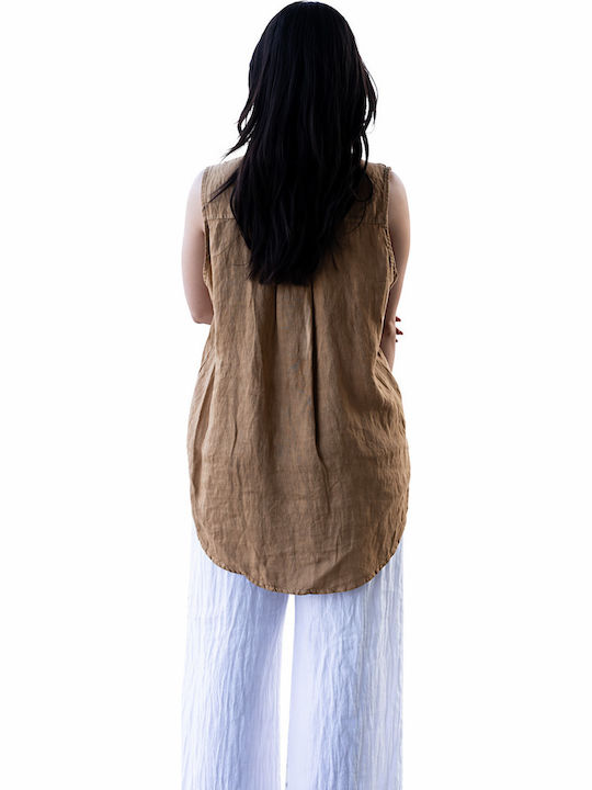 Women's Linen Shirt Brown