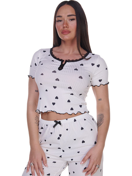 Comfort Summer Women's Pyjama Set White