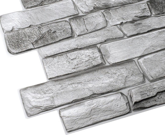 3D Стенен Панел От PVC Сив 48x95.5см