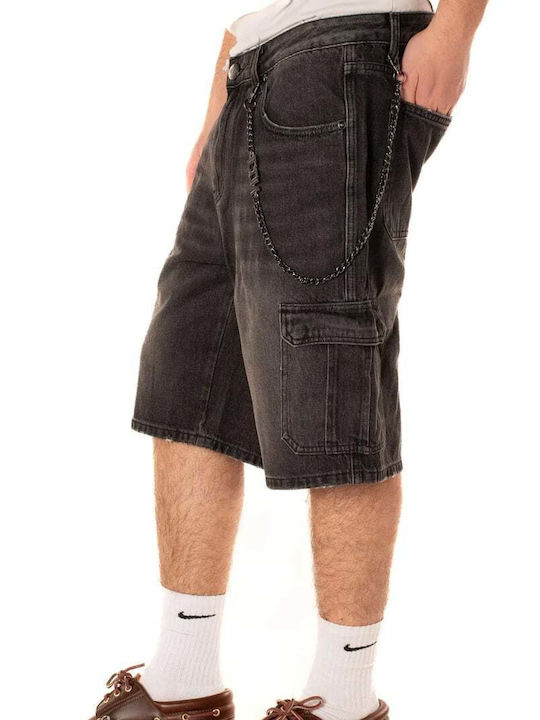 Herren Denim Shorts Schwarz IUD038