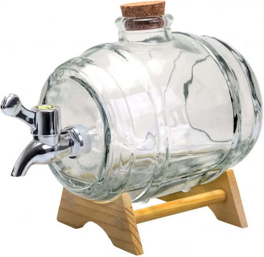Vin Bouquet Διανεμητής Ποτού Γυάλινος με Βρυσάκι 1lt