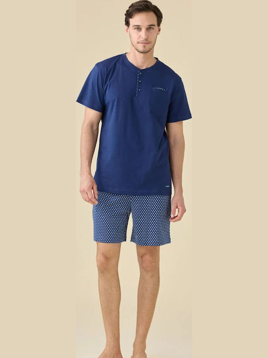 Noidinotte Summer Men's Cotton Pyjamas Blue