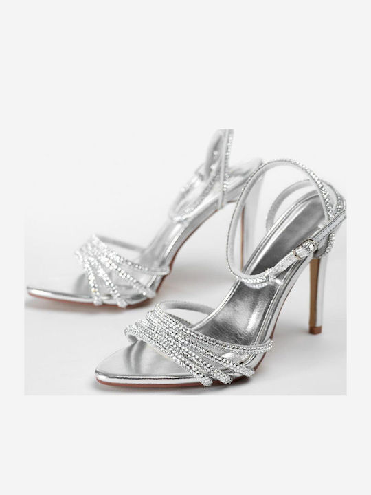 Women's Sandals with Strass Silver