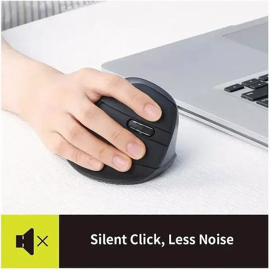 Delux M618 Mini+ Mouse Wireless Ergonomic Vertical Alb