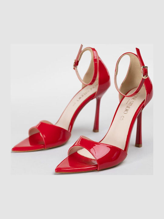 Women's Sandals in Red Patent Leather