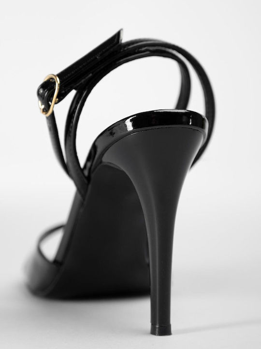Women's Sandals from Patent Leather Black