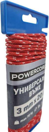 Universal Rope Powercord 3 Mm 20 M Red