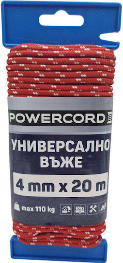 Universal Rope Powercord 4 Mm 20 M Red