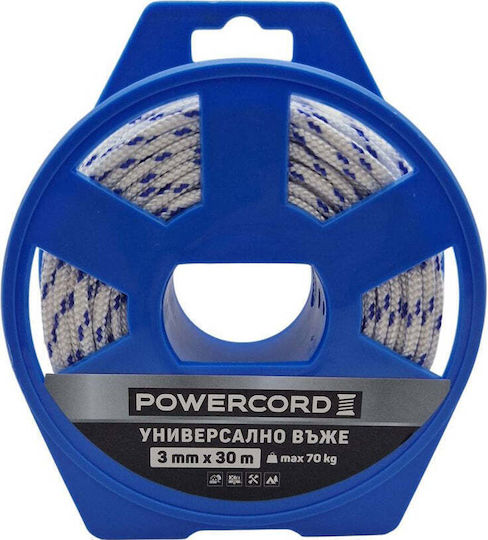 Franghie Universal Powercord 3 Mm 30 M Albă