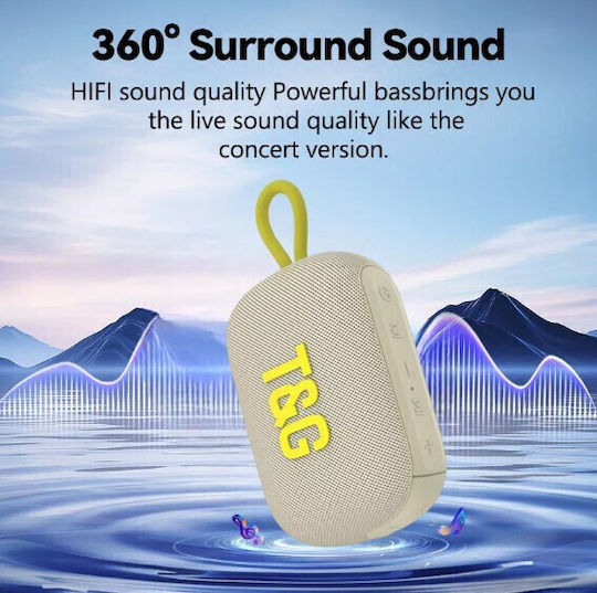 T&G 472 Ηχείο Bluetooth 7W με Ραδιόφωνο και Διάρκεια Μπαταρίας έως 3 ώρες Μπεζ