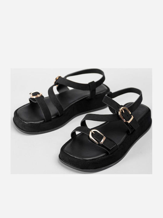 Γυναικεία Σανδάλια Flatforms Μαύρα
