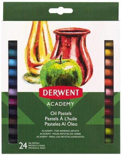 Creioane Pastel Uleioase Derwent Academy Set 24 Bucăți Culori Diverse