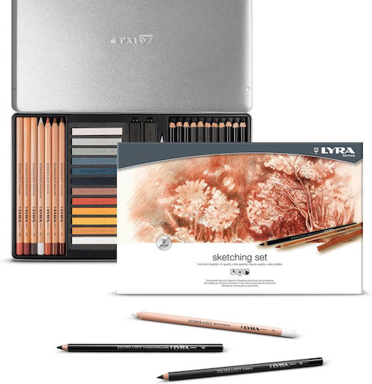 Lyra Creioane și Accesorii Lyra Rembrandt Schițe Desene Schițări 27 Piese Cutie Metalică
