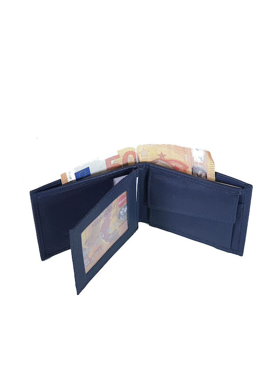 Δερμάτινο Ανδρικό Πορτοφόλι Ταξιδίου με RFID Μπλε