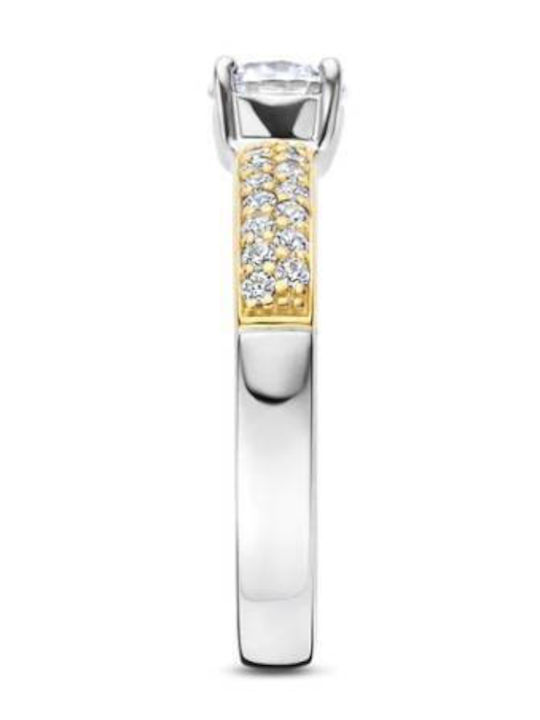 Ti Sento Single Stone Ring in Silver