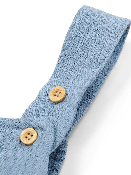 Kids Fabric Dungarees Blue Stone Blue