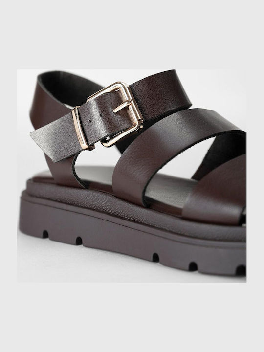 Women's Flat Sandals Flatforms Brown