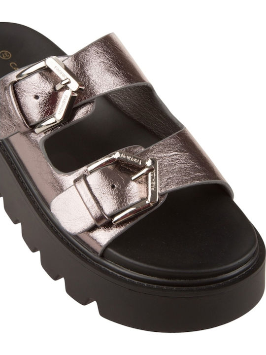 Sommer Damenplattformen Silber