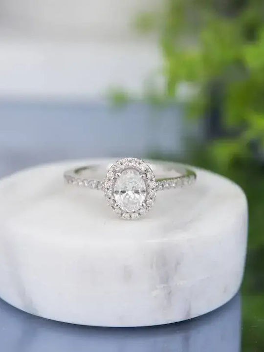 Damentringe mit Diamant aus Weißgold 18K