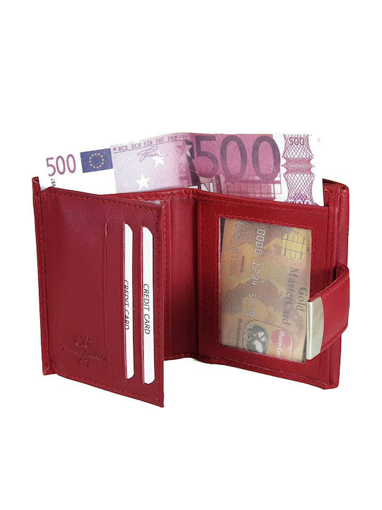 Small Leather Women's Wallet With RFID Red