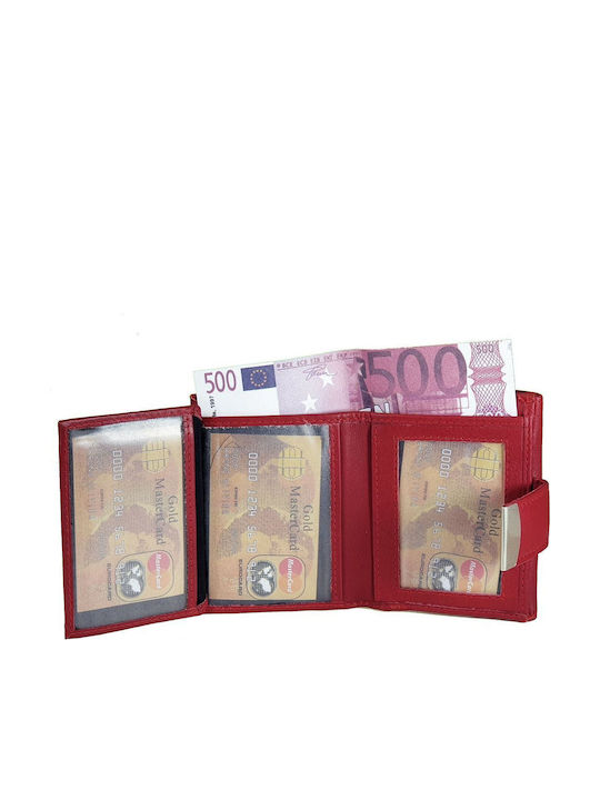 Small Leather Women's Wallet With RFID Red