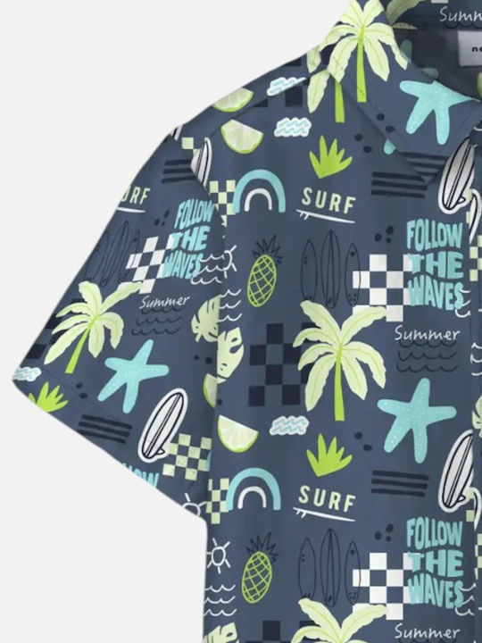 Παιδικό Πουκάμισο Κοντομάνικο Vintage Indigo Navy