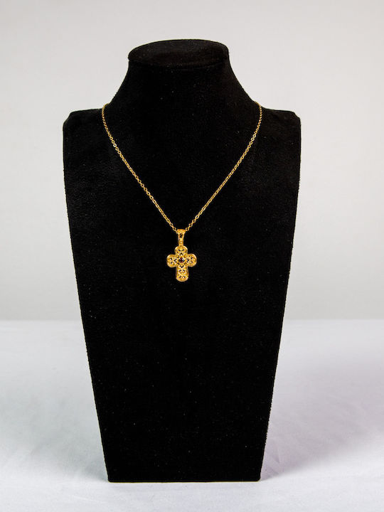 Crucifix Pentru Femei Din Argint Plăcut Cu Aur Fără Lanț