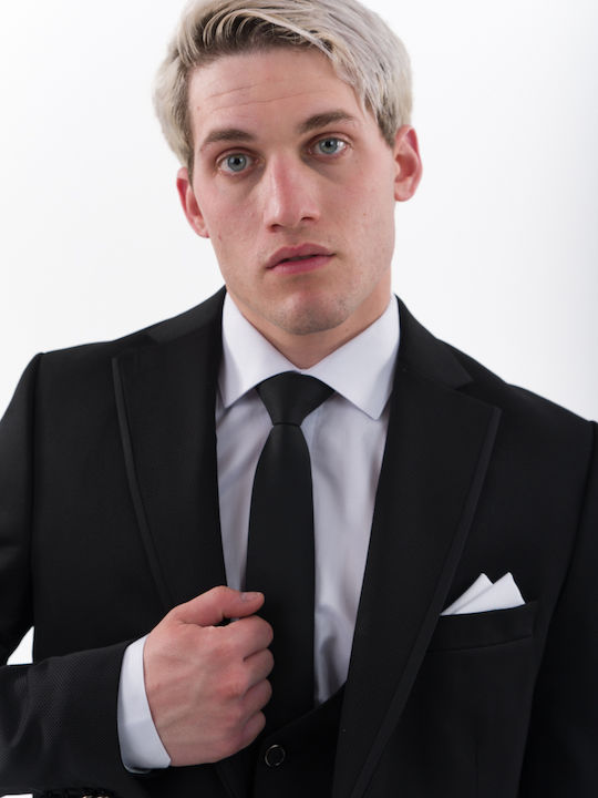 Herrenanzug Bräutigam mit Weste Schwarz 1-7111.101-schwarz-62-(5xl)