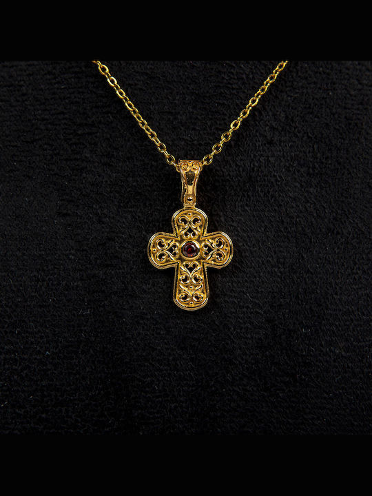 Crucifix Pentru Femei Din Argint Plăcut Cu Aur Fără Lanț