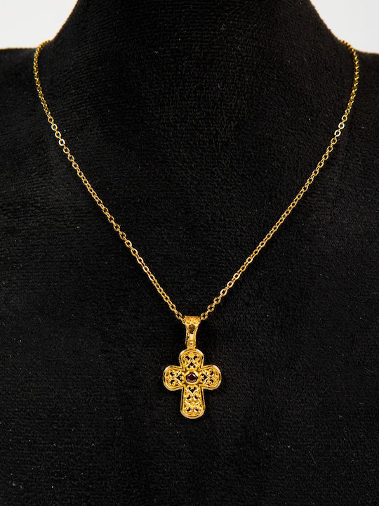 Crucifix Pentru Femei Din Argint Plăcut Cu Aur Fără Lanț