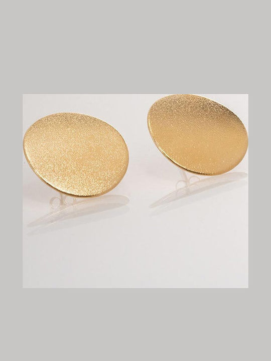 Late Again Gold Plated Steel Stud Earrings