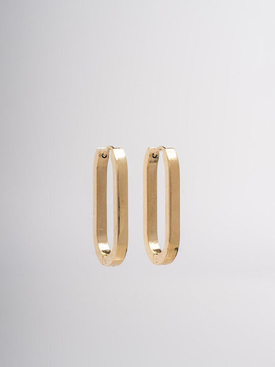 Late Again Gold Plated Steel Hoop Earrings