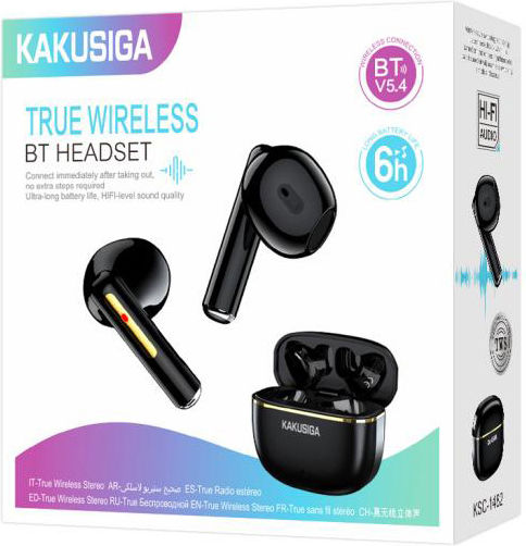 Kakusiga Kakusiga Bluetooth Kopfhörer Ohrstöpsel mit Ladekoffer Schwarze