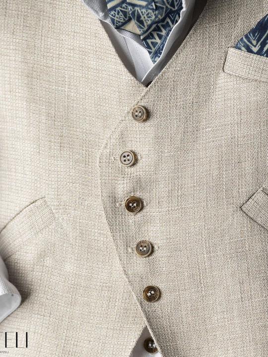Vinteli Baptism Suit For Boy Beige