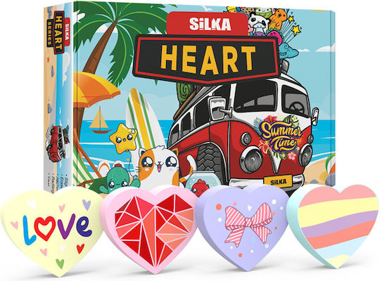 Silka Box Radiergummis Für Bleistift Kein Residuum 36 Stück Box Silka Herzform Buntes Design