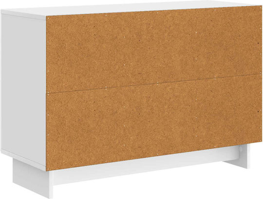 Wooden Sideboard with Drawers High Gloss White 89x34.5x60cm