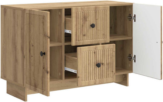 Буфет Дървен с Чекмеджета Дъб 89x34.5x60см