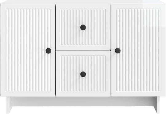 Wooden Sideboard with Drawers High Gloss White 89x34.5x60cm