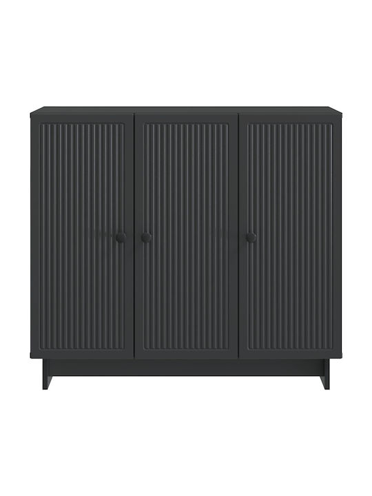 Sideboard aus Holz & Metall Schwarze 89x34.5x80cm