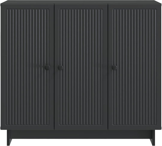 Буфет от Дърво и Метал Черен 89x34.5x80см