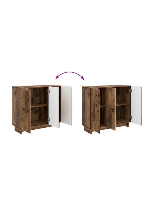 vidaXL Sideboard aus Holz & Metall Braune 89x34.5x80cm