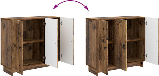 vidaXL Sideboard aus Holz & Metall Braune 89x34.5x80cm