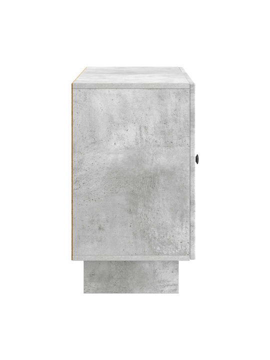 Wooden Sideboard with Drawers Concrete Gray 89x34.5x60cm