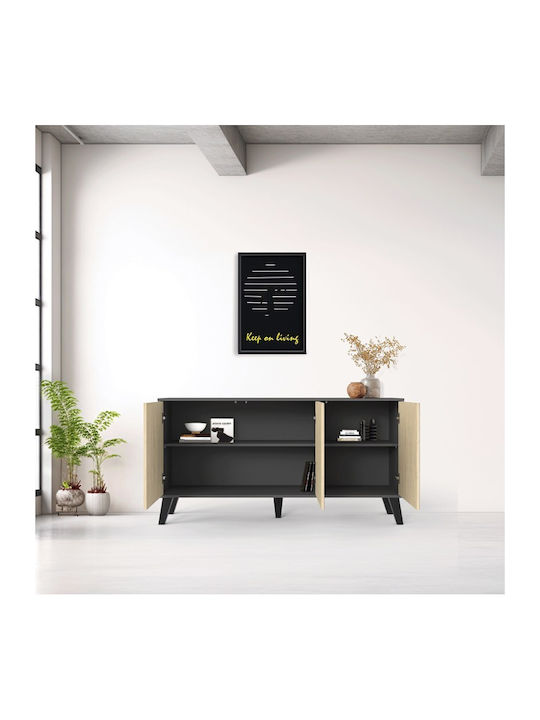 Bufet Billie Din Lemn Antracit 149x40x77cm